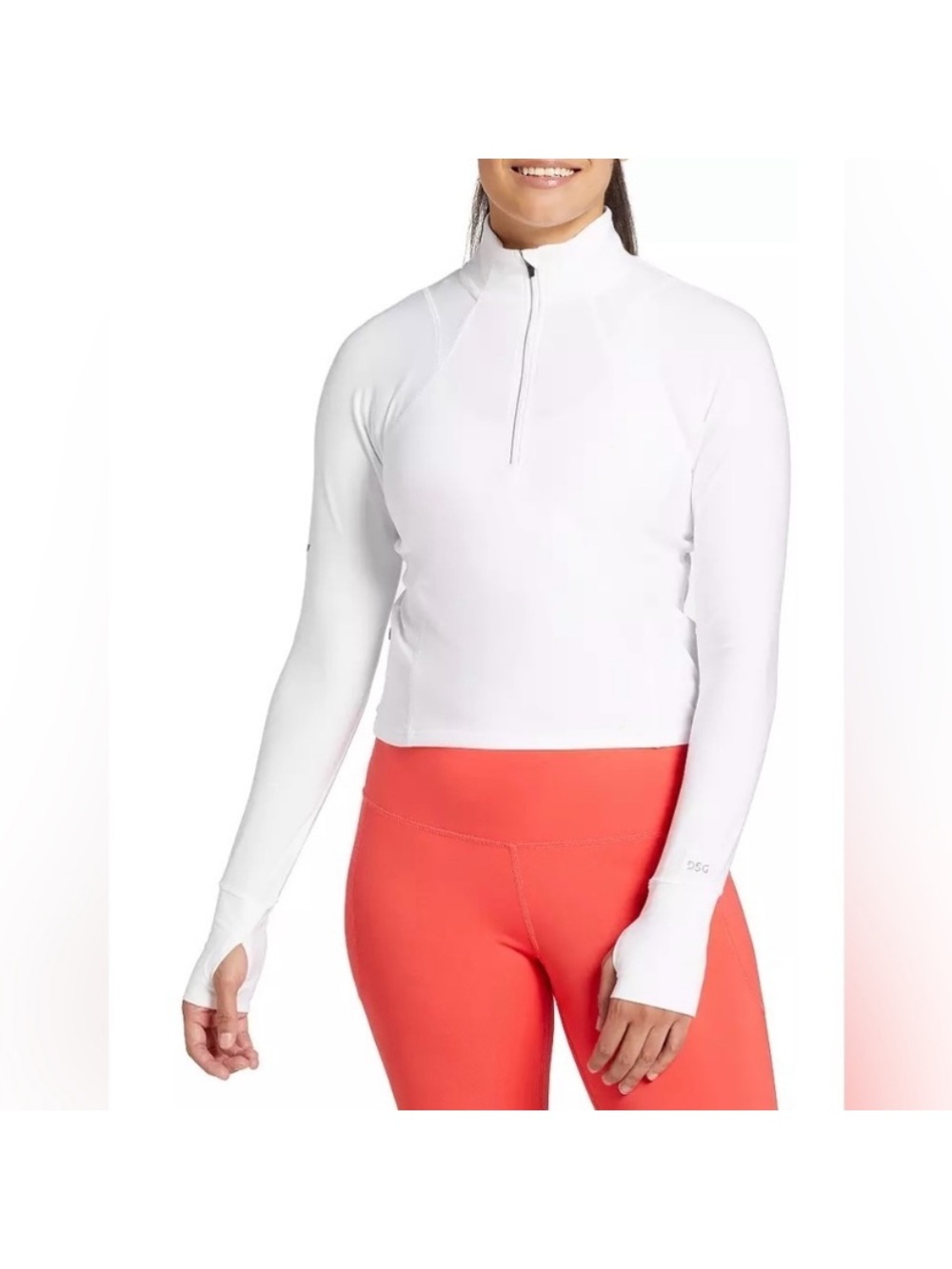 DSG White Long-Sleeve Half-Zip Performance Top - NWOT - XXL
